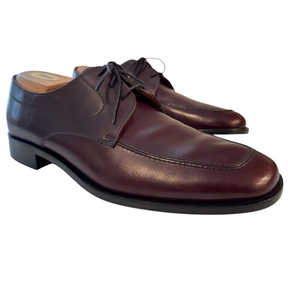Brooks Brothers Dress Shoes Men's Size 10 Red Brown Apron Toe Oxford Derby Italy - Picture 1 of 12